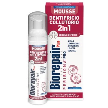 Biorepair plus mousse dentifricio collutorio 2 in 1 gengive 80 ml Biorepair plus mousse dentifricio collutorio 2 in 1 gengive 80 ml