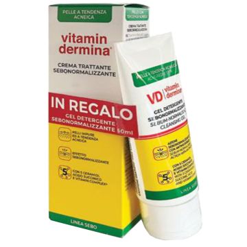 Vitamindermina sebo crema trattante sebonormalizzante 40 ml + gel detergente sebonormalizzante 50 ml