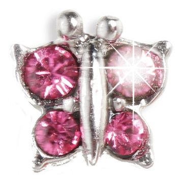 Orecchini sterili in848s2 farfall cristal rosa