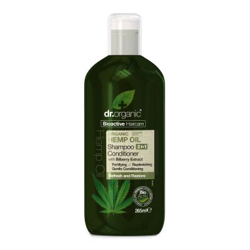 Dr organic hemp oil olio di canapa shampoo conditioner balsamo 2 in 1 265 ml