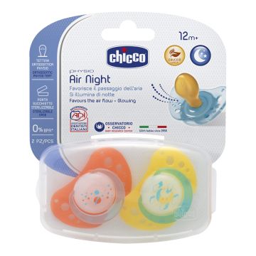 Chicco Succhietto air Caucciù lum 12m+2pezzi