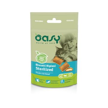 Oasy Gatto Snack Biscotti Ripieni Adulto Sterilizzato Pollo 60 Gr