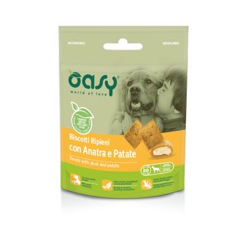 Oasy Cane Snack Biscotti Ripieni Adulto Anatra & Patate 80 Gr