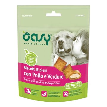 Oasy Cane Snack Biscotti Ripieni Adulto Pollo & Verdure 80 Gr