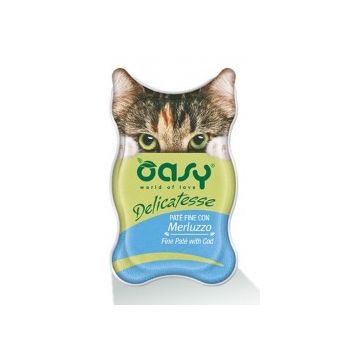 Oasy Gatto Delicatesse Pate' Adulto Merluzzo 85 Gr