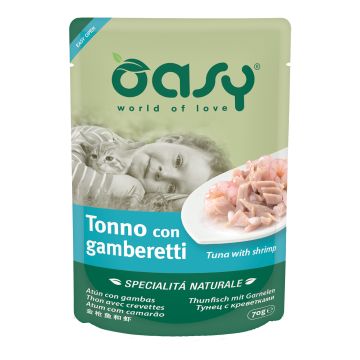 Oasy Gatto Specialita' Naturali In Busta Adulto Tonno & Gamberetti 70 Gr