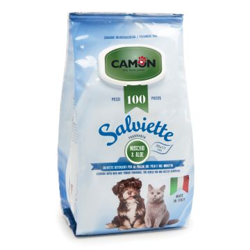 Camon Salviette Detergenti 100 Pezzi Muschio Bianco & Aloe