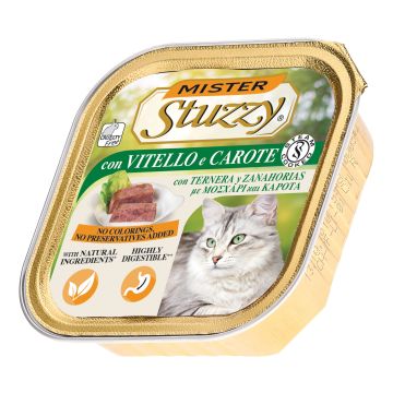Stuzzy Gatto Pate' Vaschetta Adulto Vitello & Carote 100 Gr