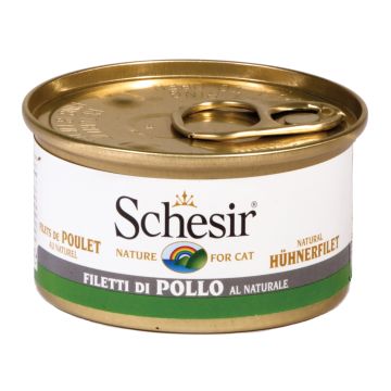 Schesir Gatto Lattina In Acqua Di Cottura Adulto Filetti Di Pollo 85 Gr