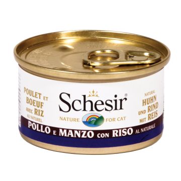 Schesir Gatto Lattina In Acqua Di Cottura Adulto Pollo, Manzo & Riso 85 Gr
