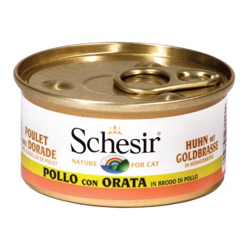 Schesir Gatto Lattina In Brodo Di Pollo Adulto Pollo & Orata 70 Gr