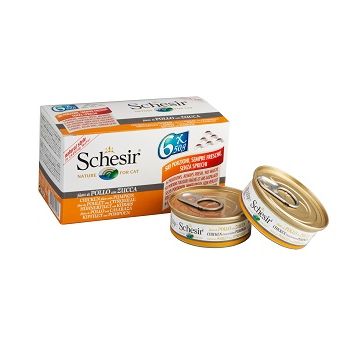 Schesir Gatto Lattina In Acqua Di Cottura Multipack Adulto Pollo & Zucca Cf. (6X50) Gr