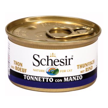 Schesir Gatto Lattina In Jelly Adulto Tonnetto & Manzo 85 Gr