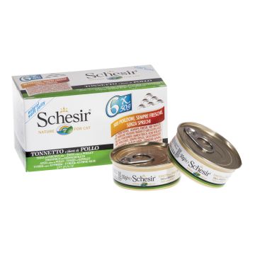 Schesir Gatto Lattina In Jelly Multipack Adulto Tonnetto & Pollo Cf. (6X50) Gr