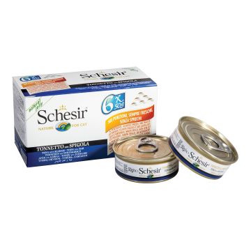 Schesir Gatto Lattina In Jelly Multipack Adulto Tonnetto & Spigola Cf. (6X50) Gr