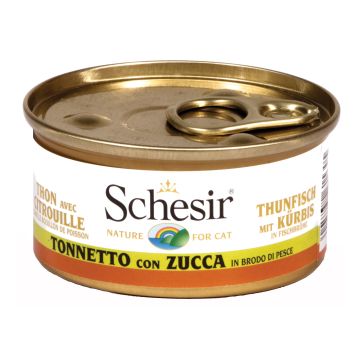 Schesir Gatto Lattina In Brodo Di Pesce Adulto Tonnetto & Zucca 70 Gr