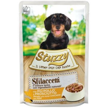 Stuzzy Cane Sfilaccetti Busta Adulto Pollo & Prosciutto 100 Gr