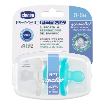 Chicco Physio Gommotto Silicone Bimbo 6-16 Mesi 2 Pezzi