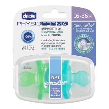 Chicco PhysioForma Gommotto Silicone Bimbo 16-36 Mesi 2 Pezzi