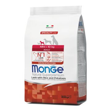 Monge Cane Natural Superpremium Adulto Mini Agnello, Riso & Patate 800 Gr