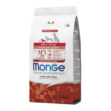 Monge Cane Natural Superpremium Puppy&Junior Mini Agnello & Riso 2,5 Kg