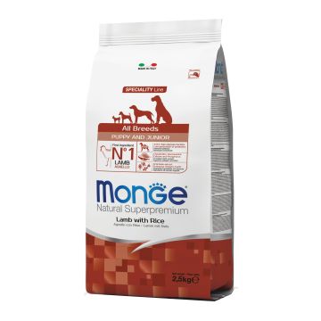 Monge Cane Natural Superpremium Puppy&Junior All Breeds Salmone & Riso 2,5 Kg