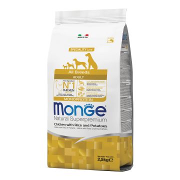 Monge Cane Natural Superpremium Adulto All Breeds Pollo, Riso & Patate 2,5 Kg
