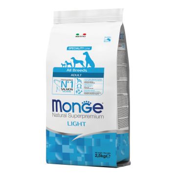 Monge Cane Natural Superpremium Light Adulto All Breeds Salmone & Riso 2,5 Kg