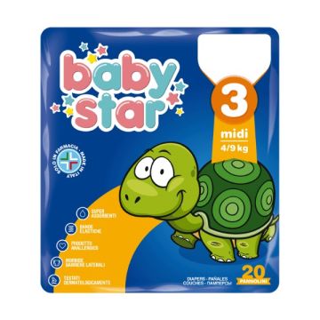 Pannolino babystar 4/9kg t3 20 pezzi