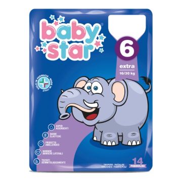 Pannolino babystar 16/30kg t6 14 pezzi