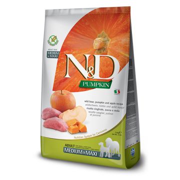 Farmina Cane N&D Pumpkin Adulto Medium&Maxi Cinghiale, Zucca & Mela 2,5 Kg