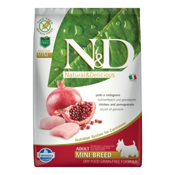 N&d gf pumpkin formula adult mini chicken&pomegranate 7 kg