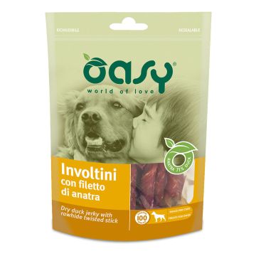 Oasy Cane Snack Busta Involtini Con Filetto Di Anatra 100 Gr