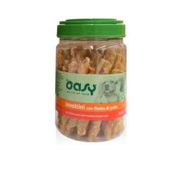 Oasy Cane Snack Barattolo Involtini Con Filetto Di Pollo 350 Gr