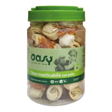 Oasy Cane Snack Barattolo Osso Masticabile Con Pollo Tg.S 350 Gr