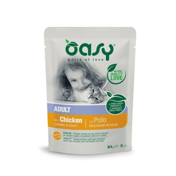 Oasy Gatto Bocconcini In Salsa Adulto Pollo 85 Gr