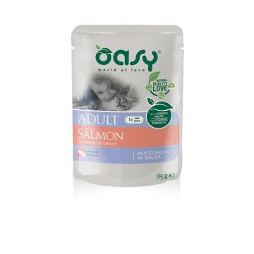Oasy Gatto Bocconcini In Salsa Adulto Salmone 85 Gr