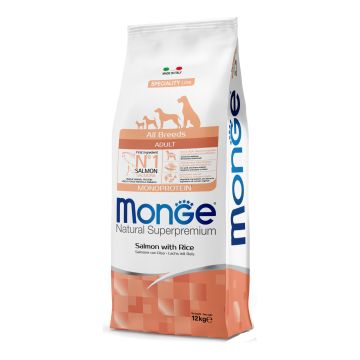 Monge Cane Natural Superpremium Adulto All Breeds Salmone & Riso 12 Kg