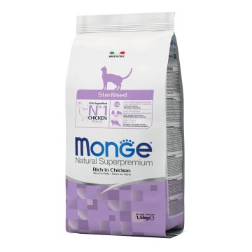 Monge Gatto Natural Superpremium Adulto Sterilizzato Pollo 1,5 Kg