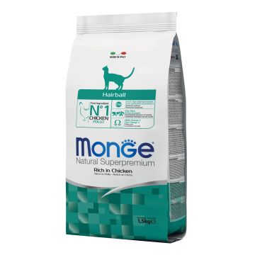 Monge Gatto Natural Superpremium Hairball Adulto Pollo 1,5 Kg
