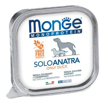 Monge Cane Monoprotein Vaschetta Adulto Solo Anatra 150 Gr