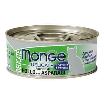 Monge Gatto Delicate Lattina Adulto Pezzetti Di Pollo & Asparagi 80 Gr