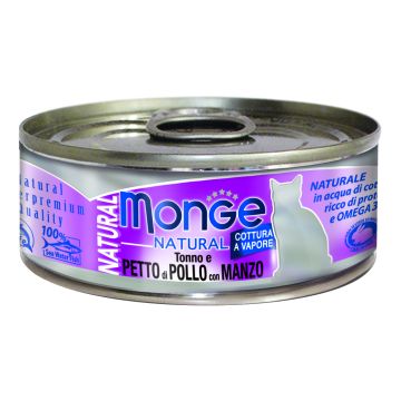 Monge Gatto Natural Lattina Adulto Petto Di Pollo & Manzo 80 Gr