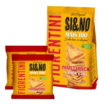 Bio si&no gallettine di mais triangolari multipacco 6 confezioni da 20 g