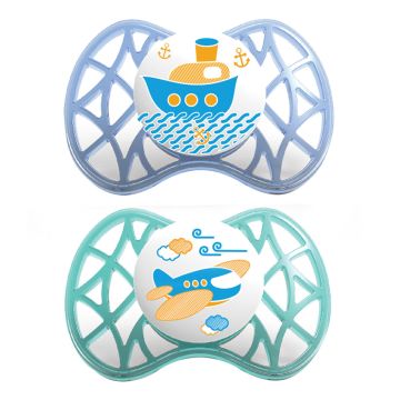 Nuvita succhietto con tettarella ortodontica 6 mesi+ blu e tiffany