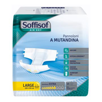 Soffisof air dry pannolino mutandina extra l 15 pezzi