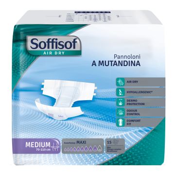 Soffisof air dry pannolino mutandina maxi m 15 pezzi