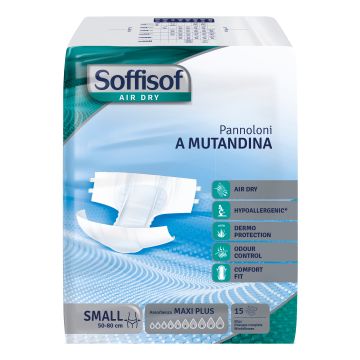 Pannolino mutandina air dry soffisof maxi plus s 15 pezzi