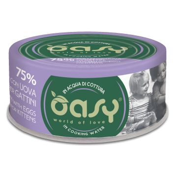Oasy Gatto More Love In Lattina Kitten Pollo & Uova 70 Gr