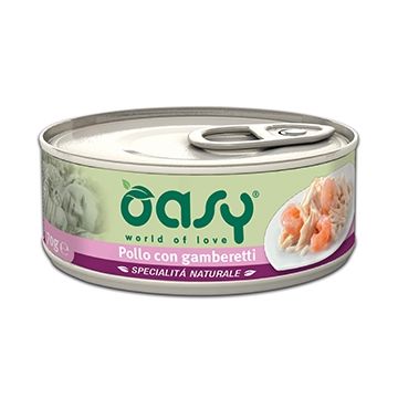 Oasy Gatto Specialita' Naturali In Lattina Adulto Pollo & Gamberetti 150 Gr